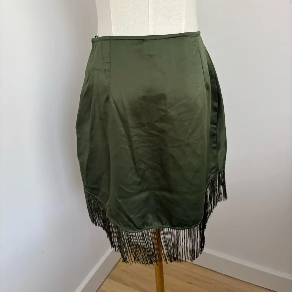 ASOS Green Mini Wrap Skirt with Tie Front